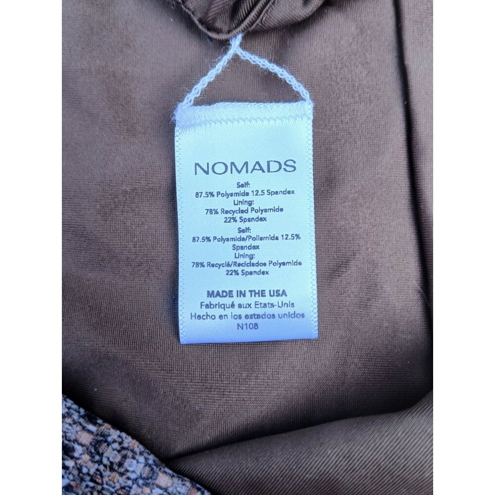 Nomads Bikini Current 11 Piece Bra Bottoms 1X Reversible Brown Print High Waist - Picture 12 of 14